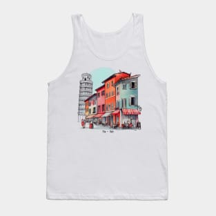 Pisa Italy | Leaning Tower of Pisa | Italian Sidewalk Café Tank Top